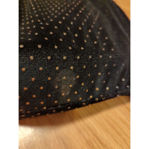 Vince Camuto Cosmetic Makeup Bag Black Velvet Gold Micro Studs Zip Pom Pom - Picture 6 of 11